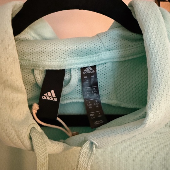 Adidas Women's Light Blue Hoodie Sweater - Picture 2 of 2